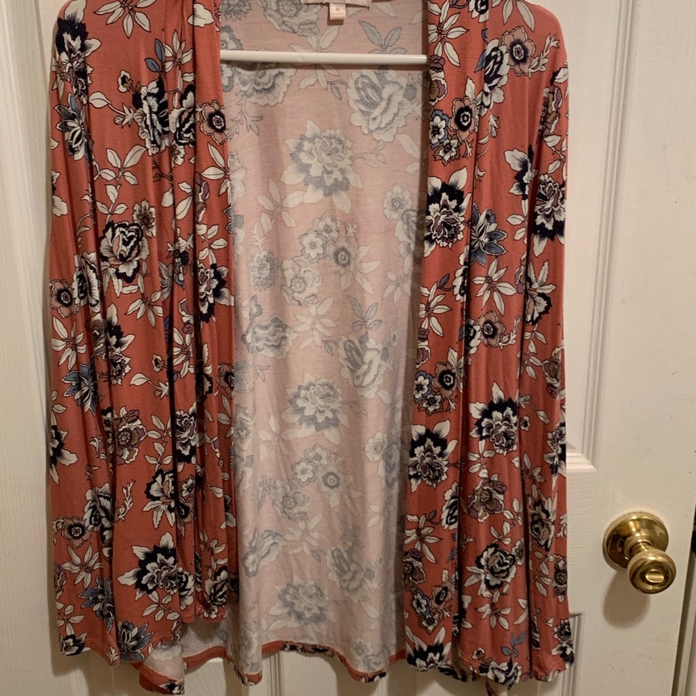 Pink floral cardigan
